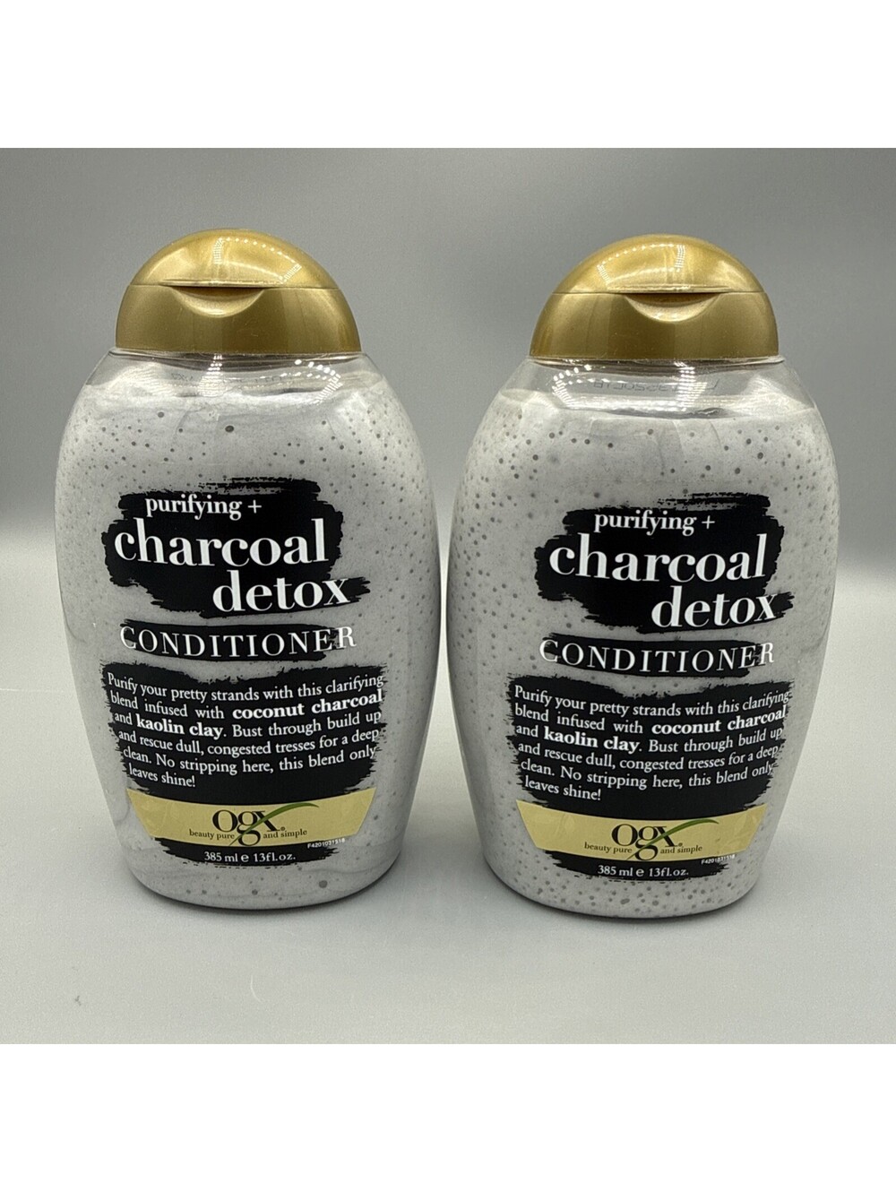 Lot Of 2 OGX Purifying+ Charcoal Detox Conditioner Revitalisant 13 Oz